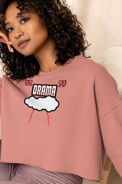 Crop Sweatshirt  Drama Club brink Pink  female side front posing