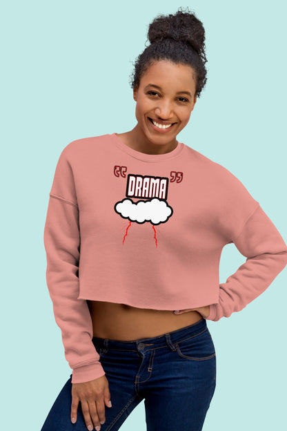 Crop Sweatshirt  Drama Club brink Pink female front posing