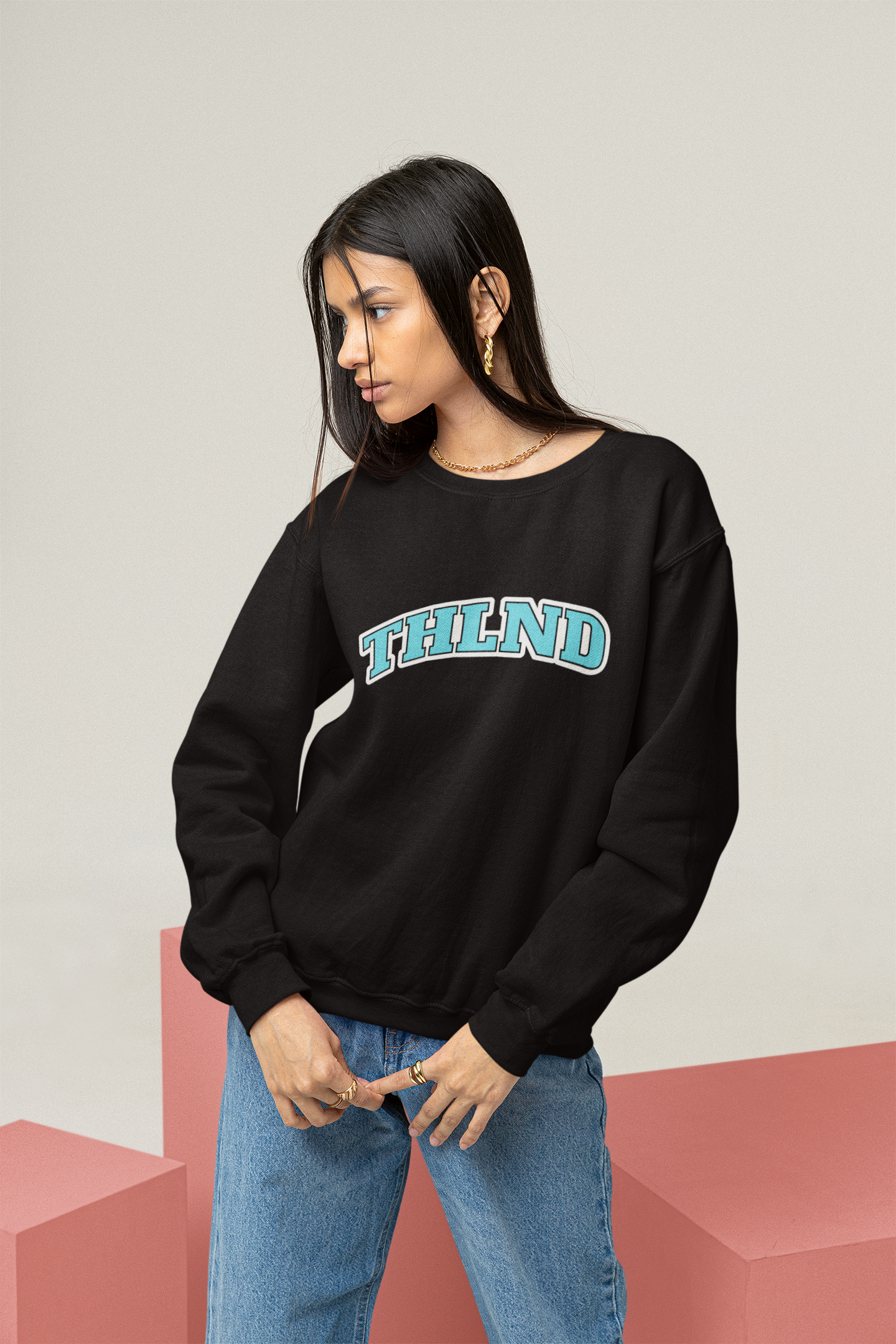 Cool Sweatshirts black Latina female front posing