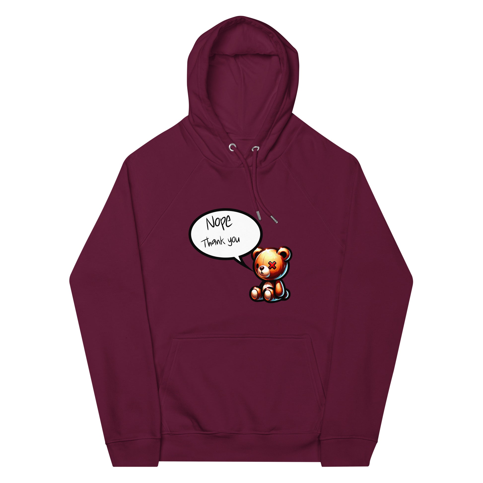 Cute Hoodies burgundy iconic hood front reference