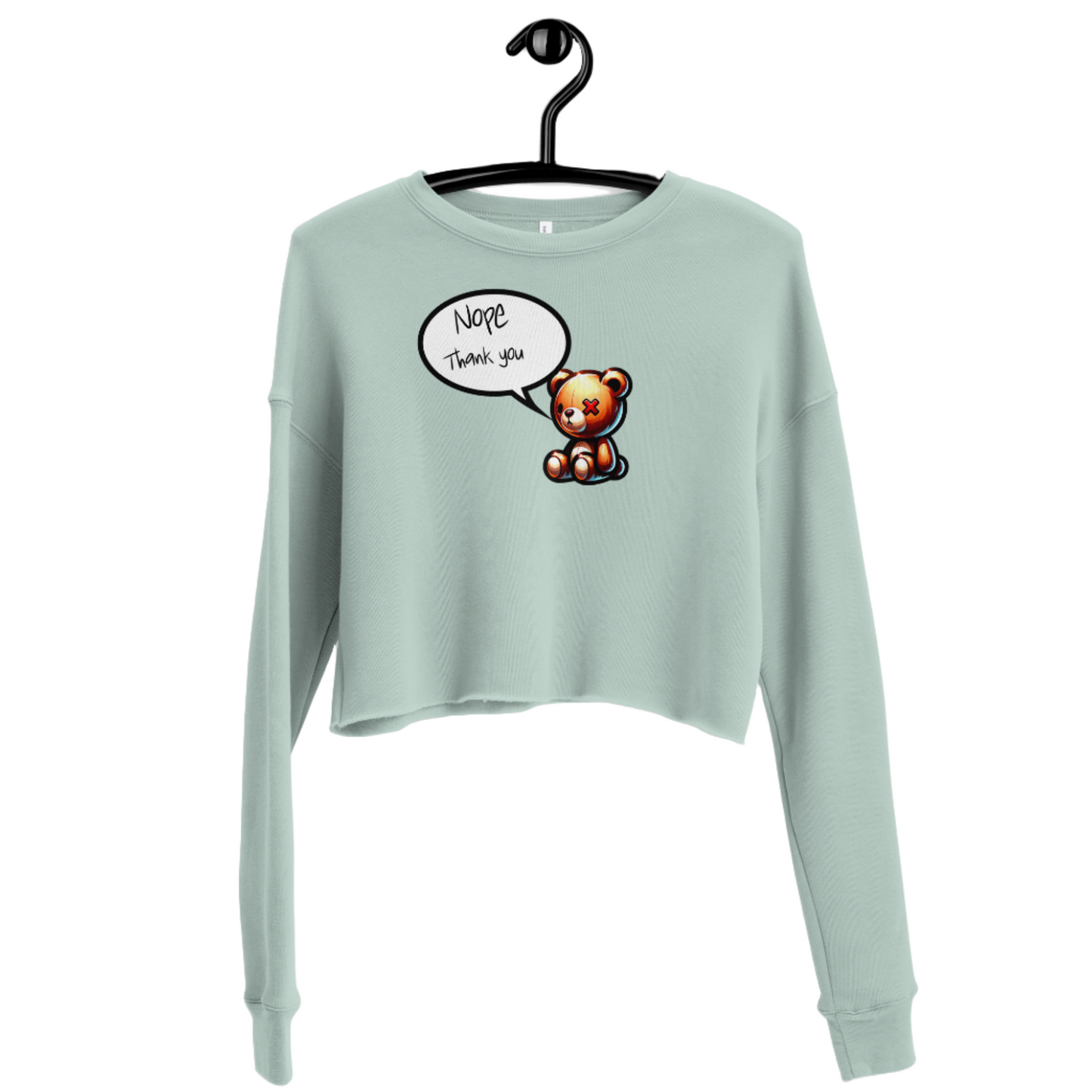 Women’s Crop Sweatshirt Iconic teddy Opal Color  Hanger