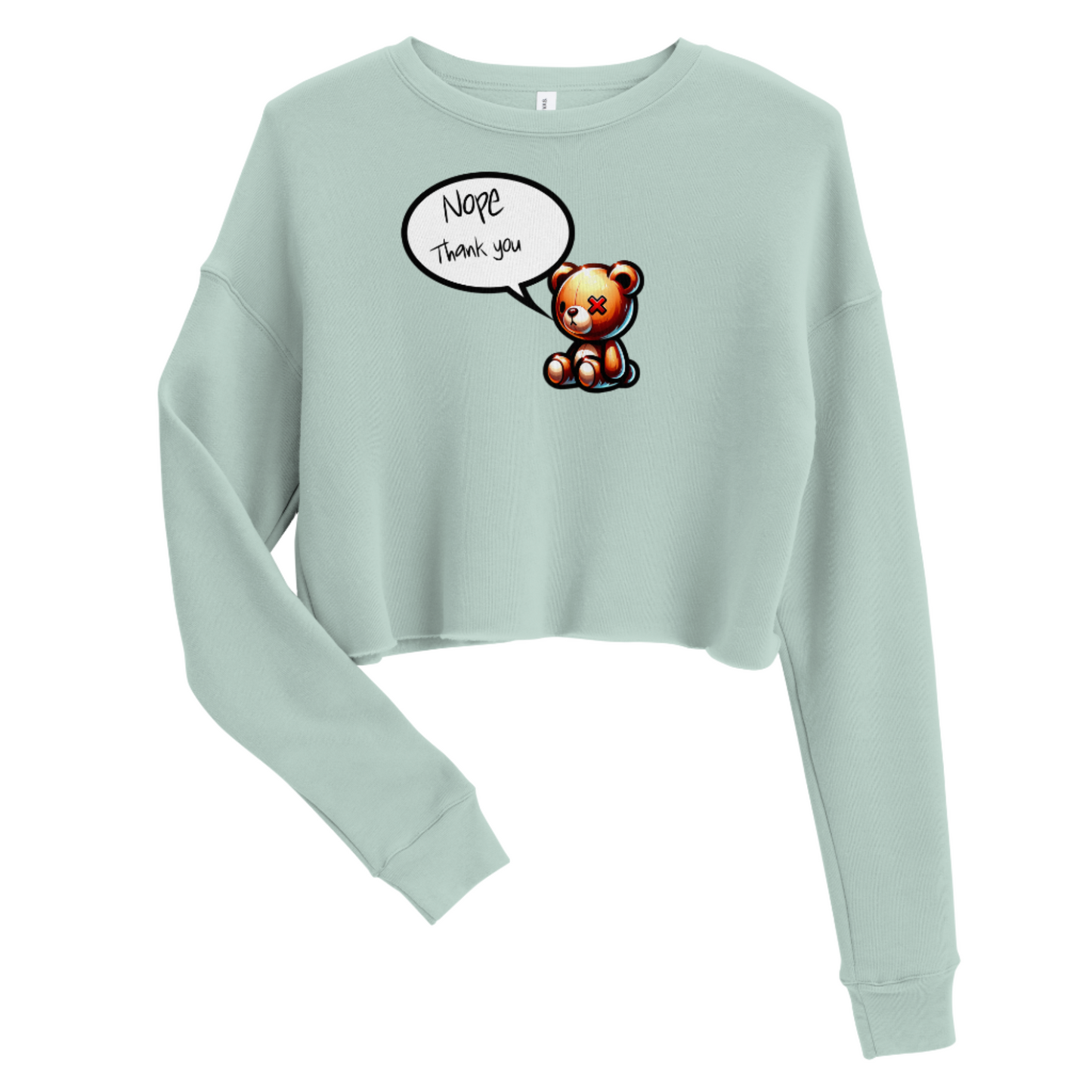 Women’s Crop Sweatshirt Iconic teddy Opal Color  detail